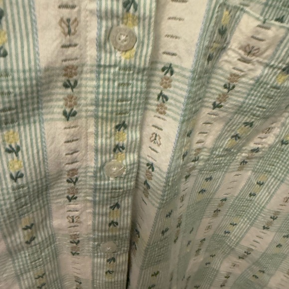 Vintage 80s 90s Classic Elements Embroidered Button Down Shirt SS 24W 26W 24/26 - Picture 5 of 10